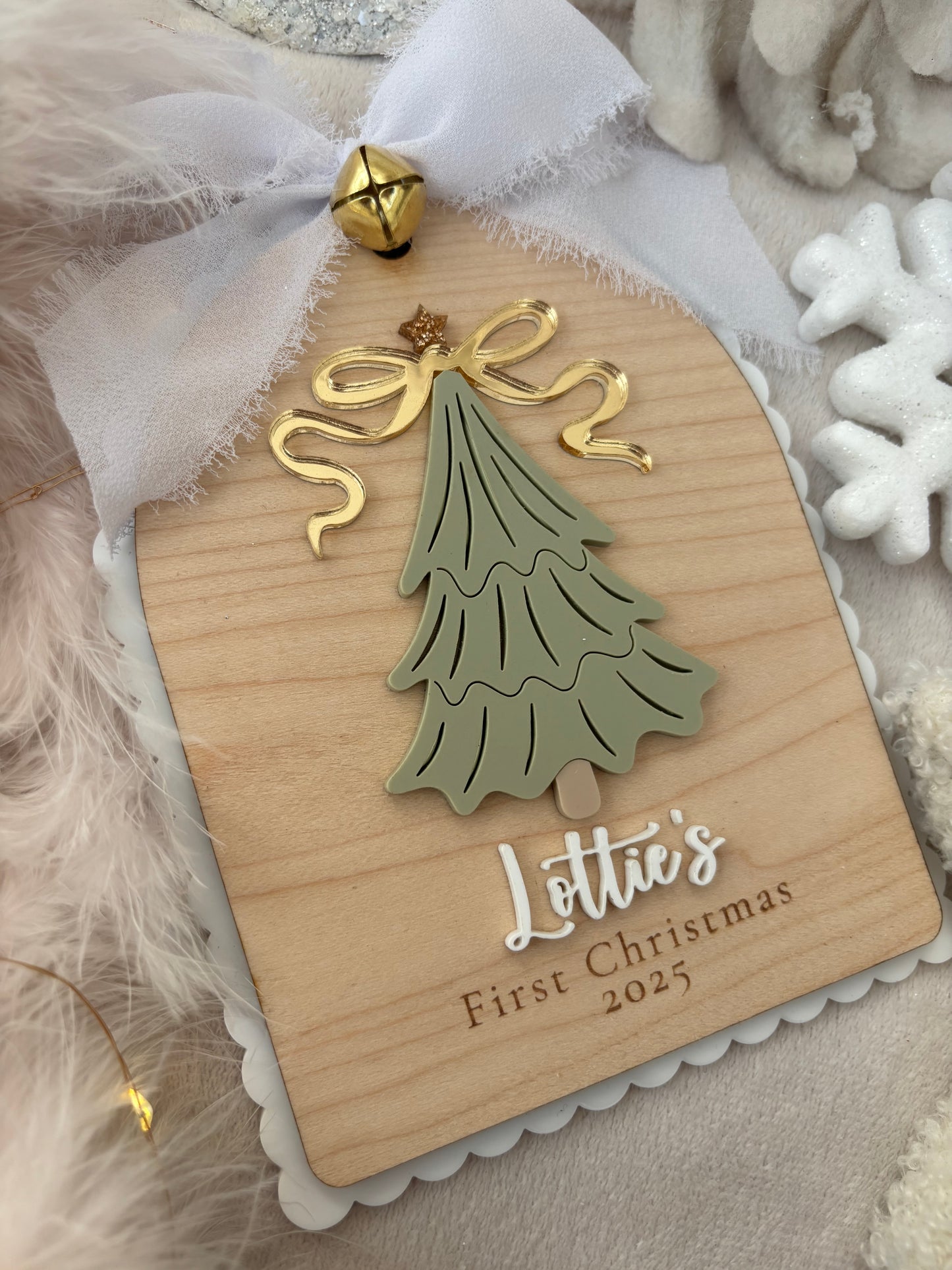 First Christmas Photo Plaque & Bauble - Christmas Tree