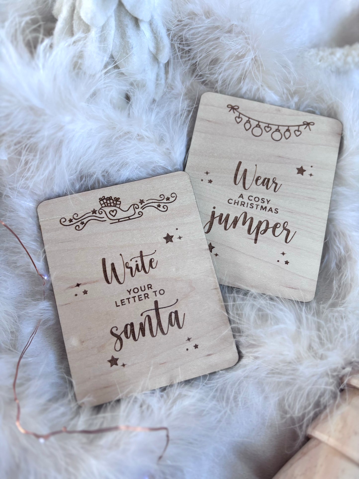 Christmas Activity Cards - Wood Advent Calendar Pocket Cards