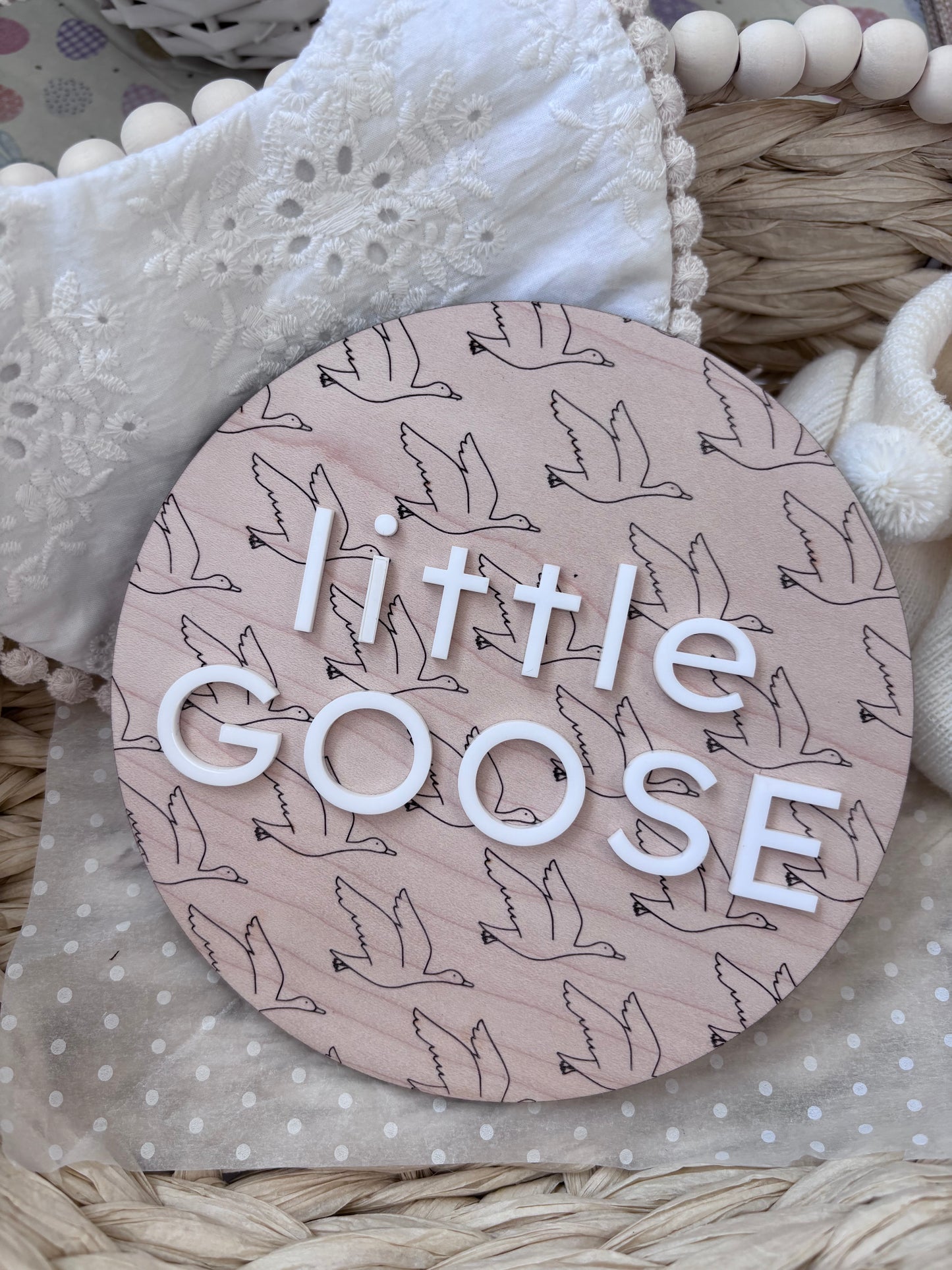 Little Goose Round Plaque