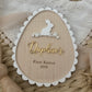 My First Easter Egg Scallop Bunny Plaque