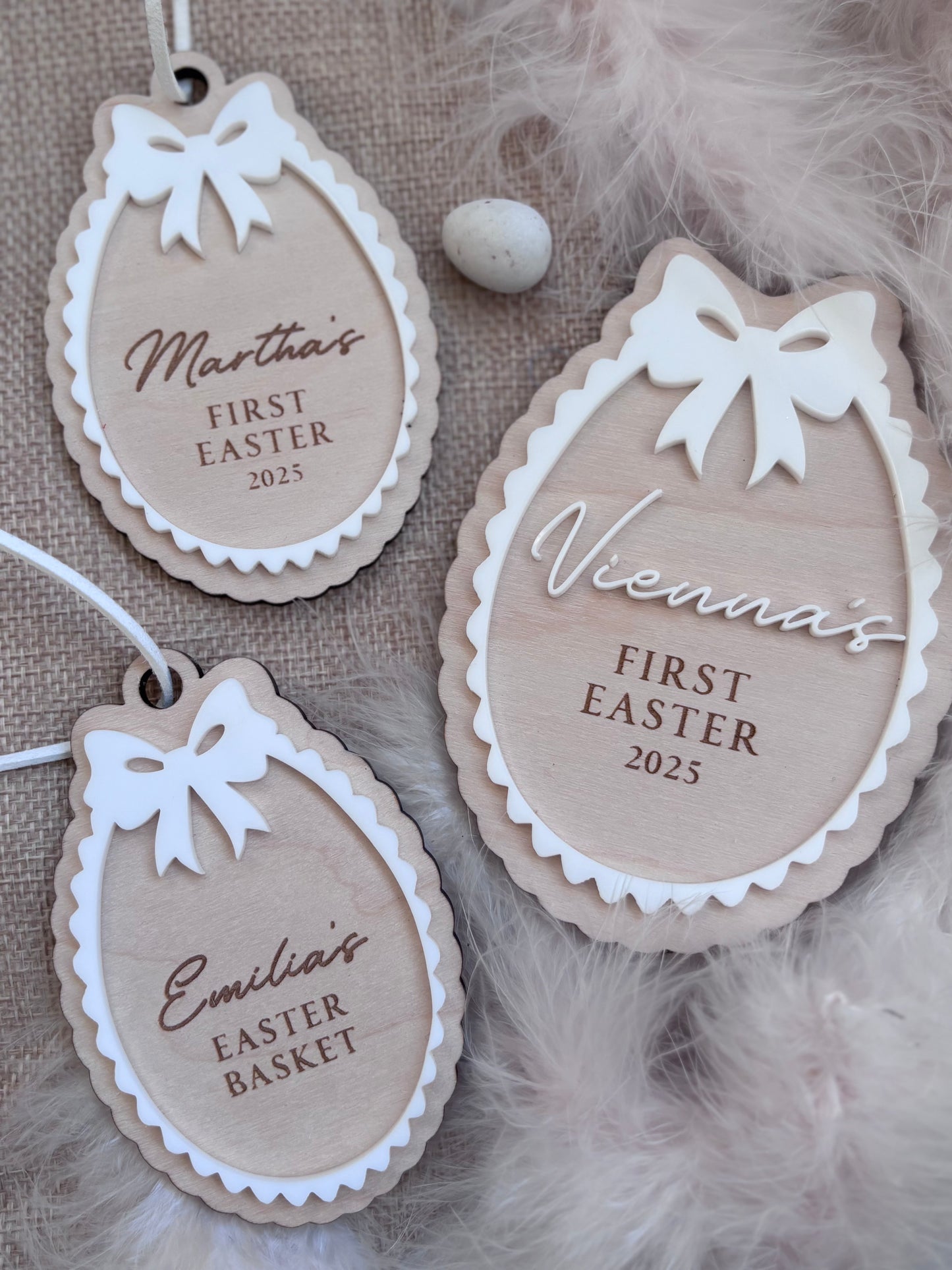 Personalised Easter Bow Basket Tag