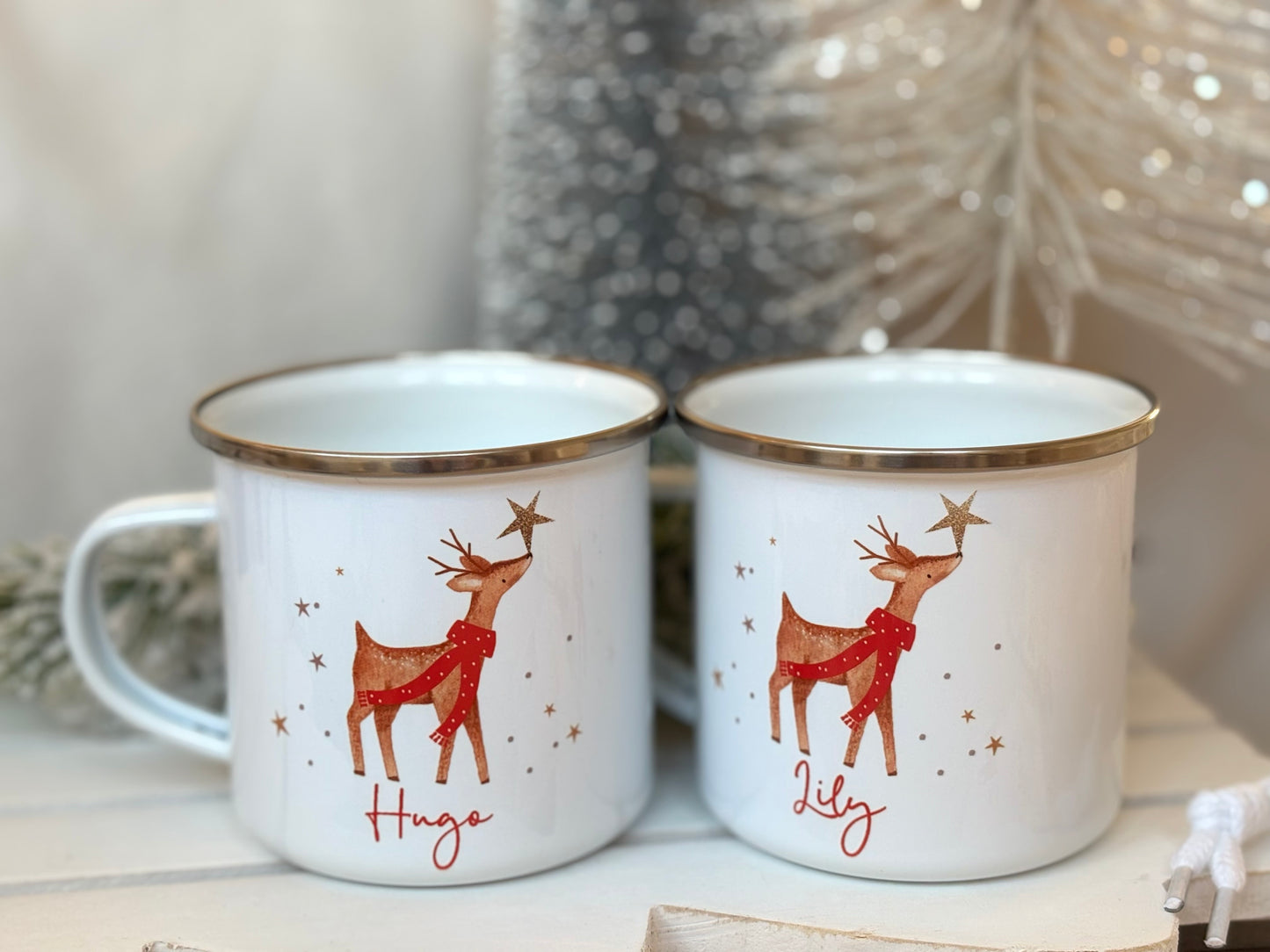 Personalised Reindeer Mug & Treat Bag
