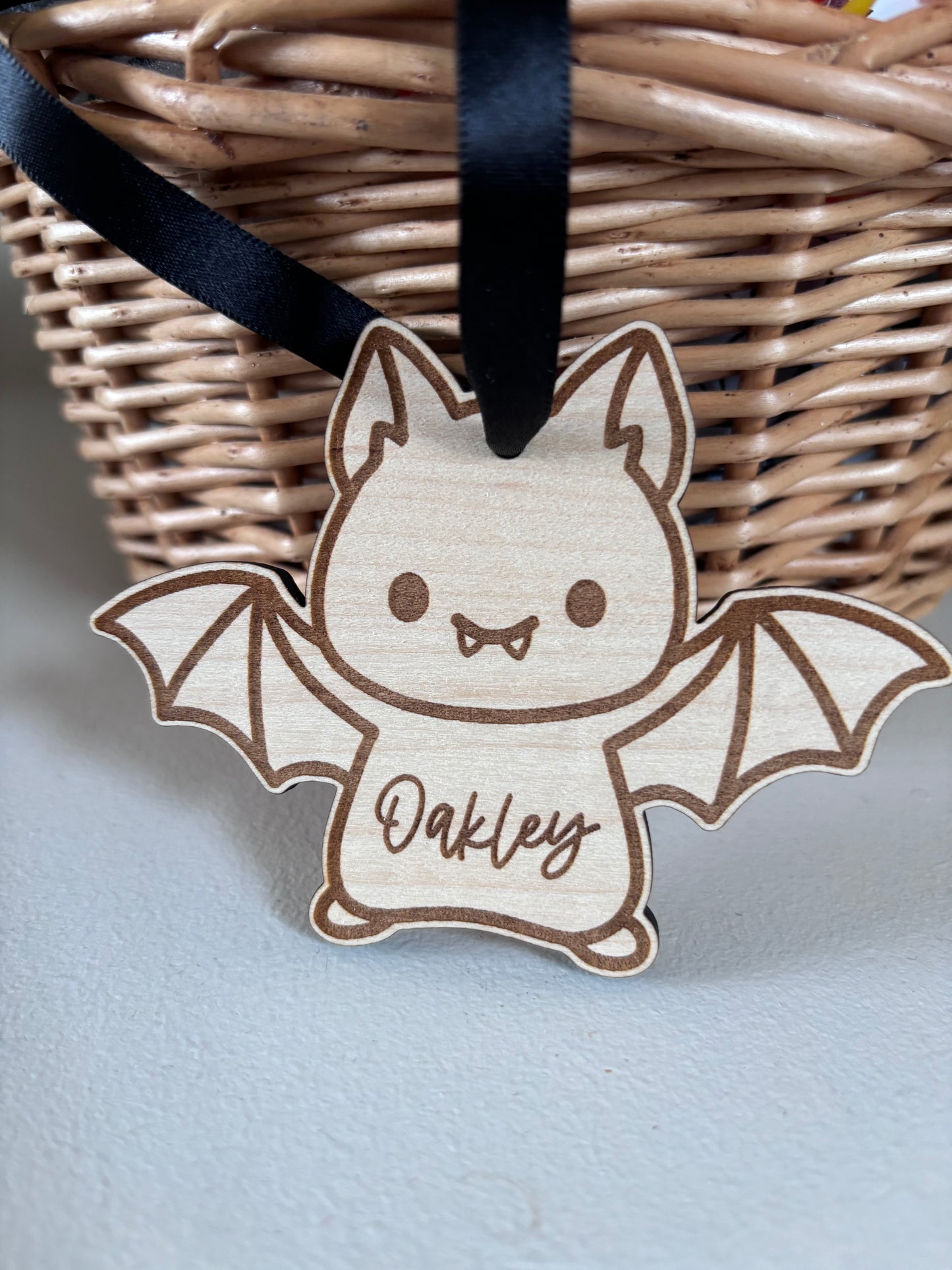 Personalised Bat Halloween Tag