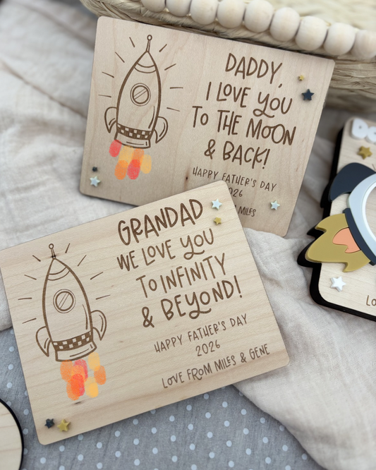Father’s Day Love you to the Moon FingerPrint Magnet Gift