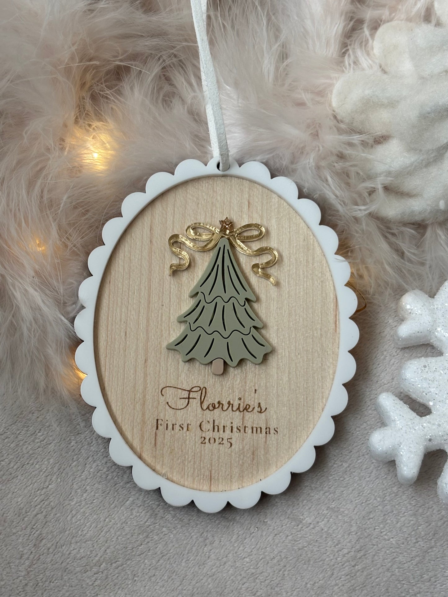 First Christmas Photo Plaque & Bauble - Christmas Tree