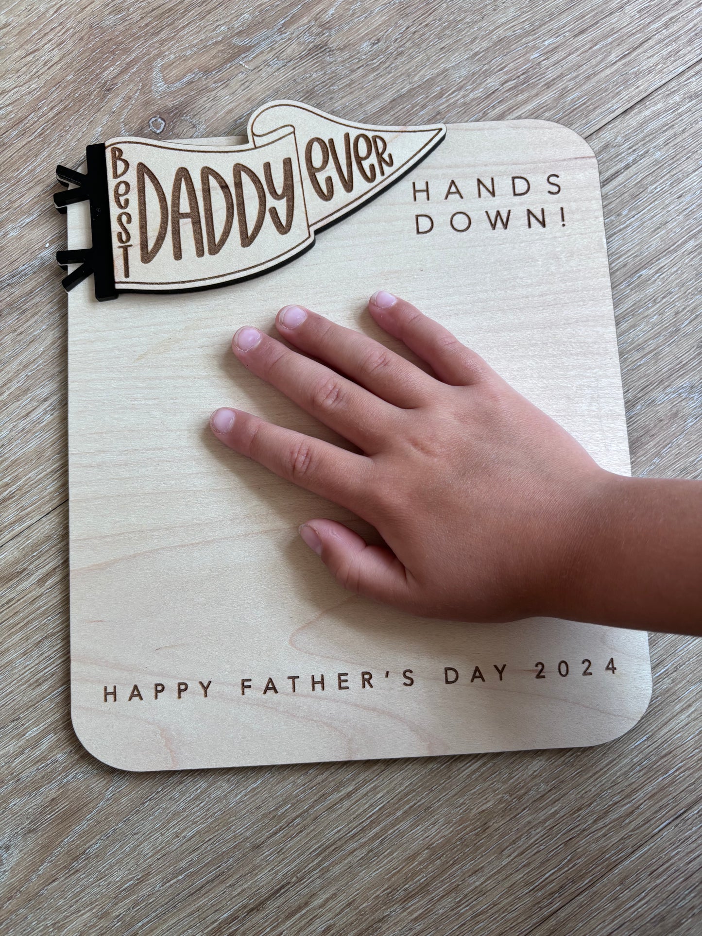 Best Daddy DIY Hand Print Plaque