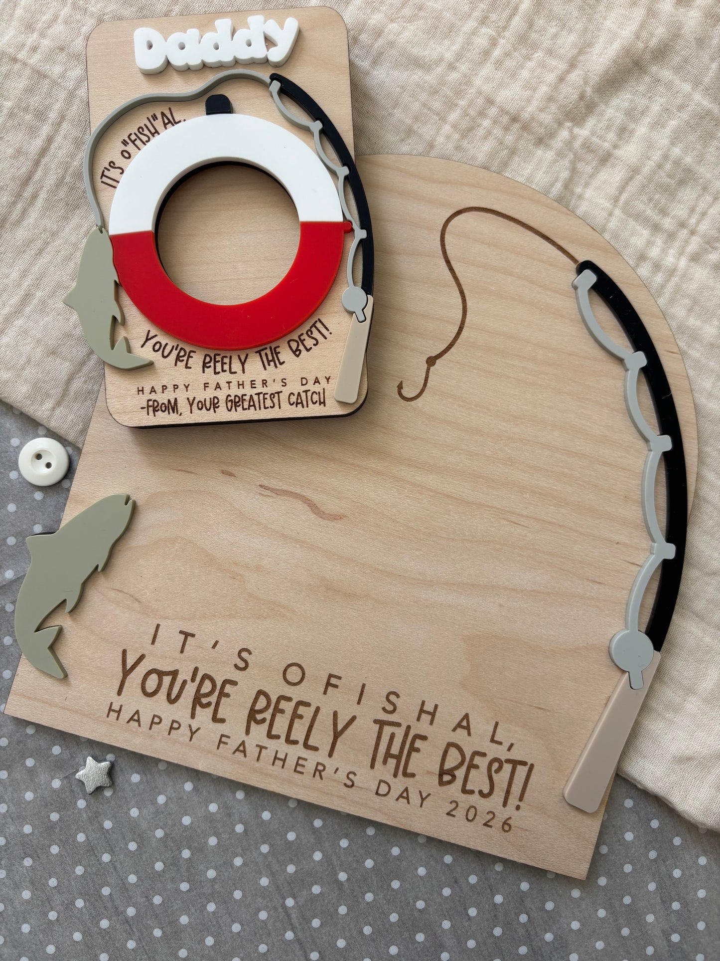 Father’s Day Fishing Theme - Handprint/Footprint Gift Plaque