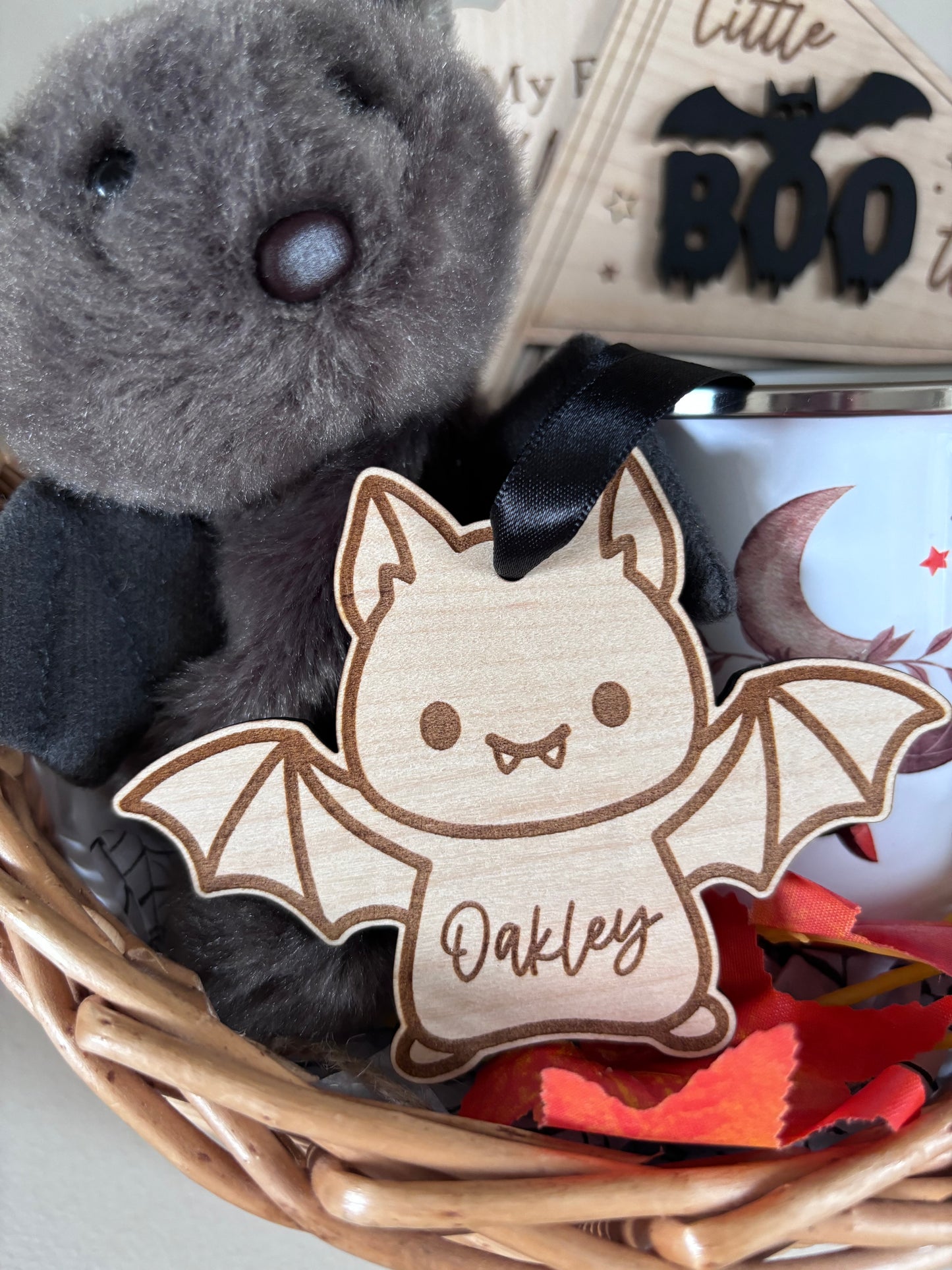 Personalised Bat Halloween Tag