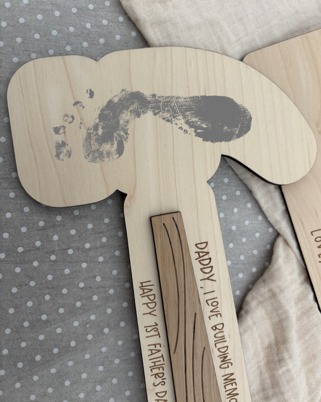 Father’s Day Footprint Hammer Plaque