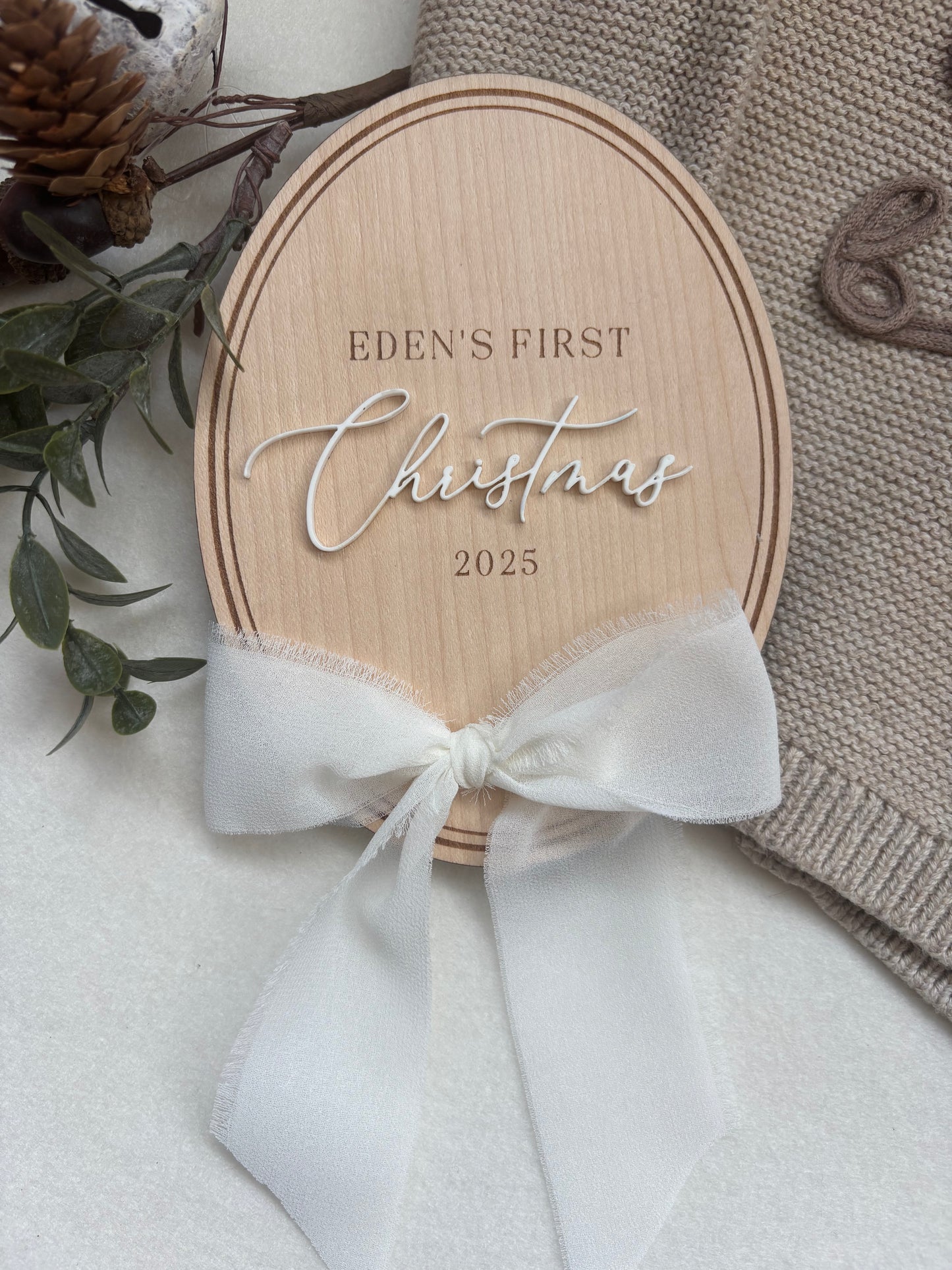 My First Christmas Personalised Plaque - Oval