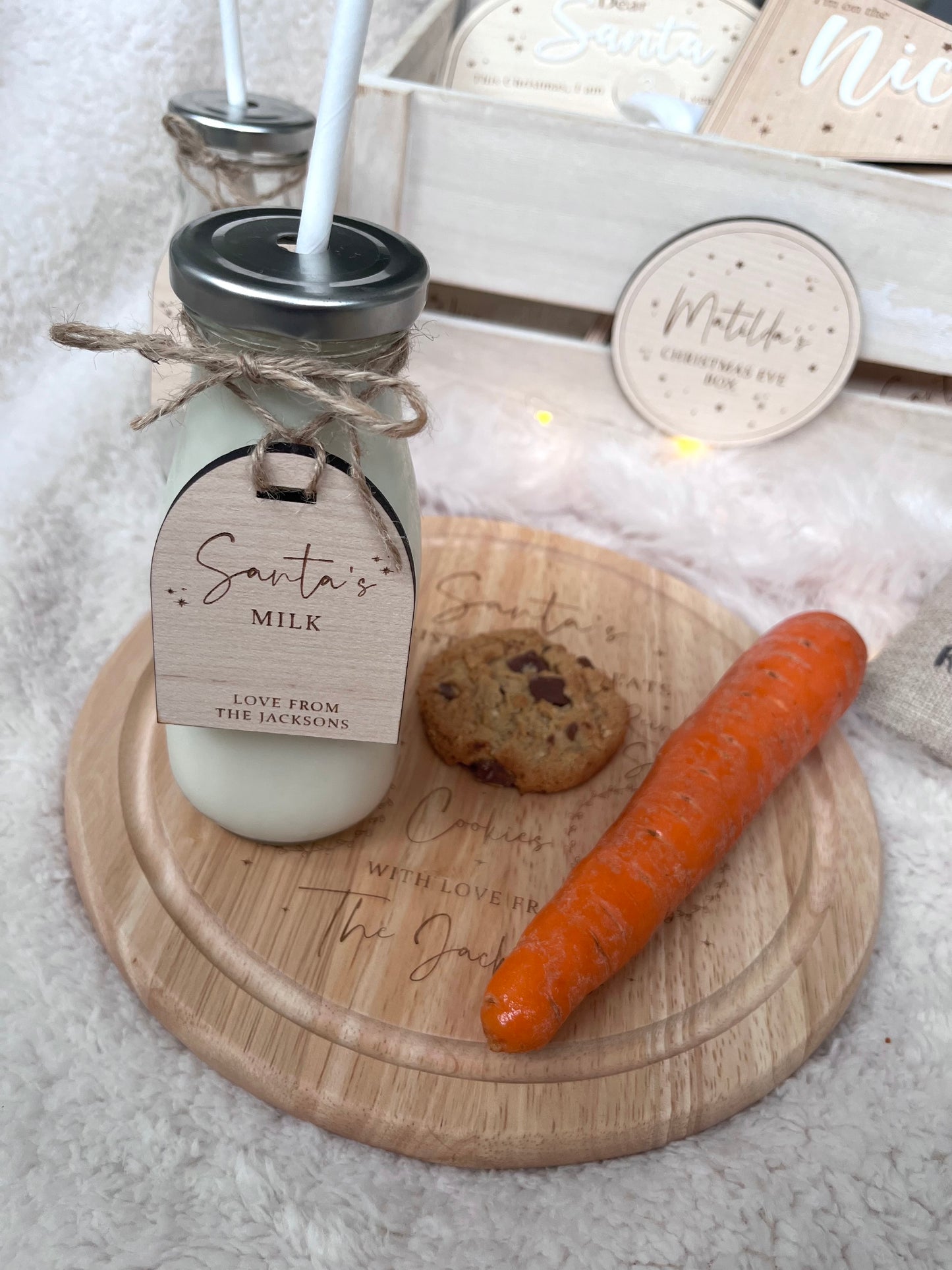 Personalised Christmas Eve Santa’s Treat Board Round