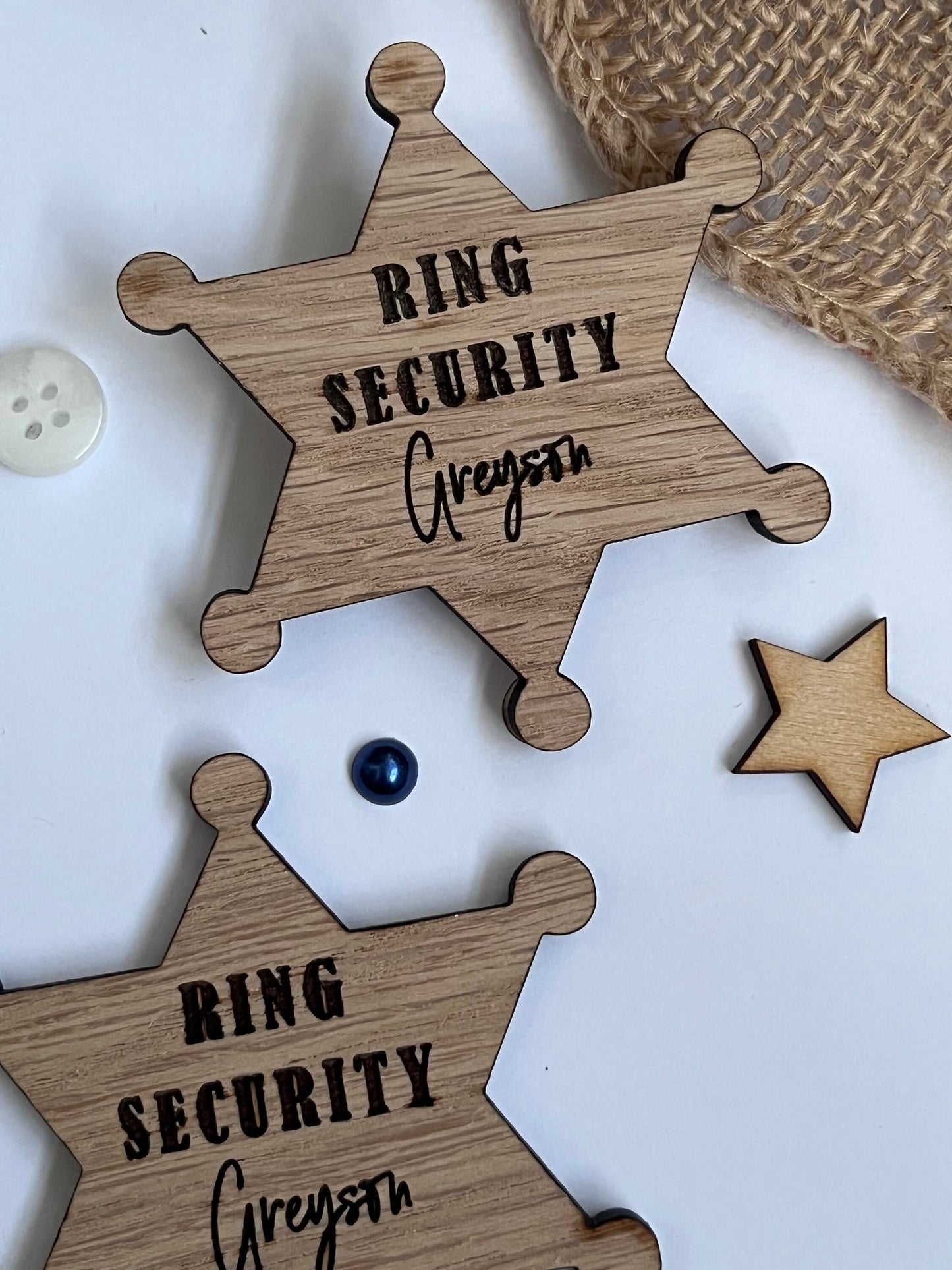 Personalised Ring Security Wedding Badge