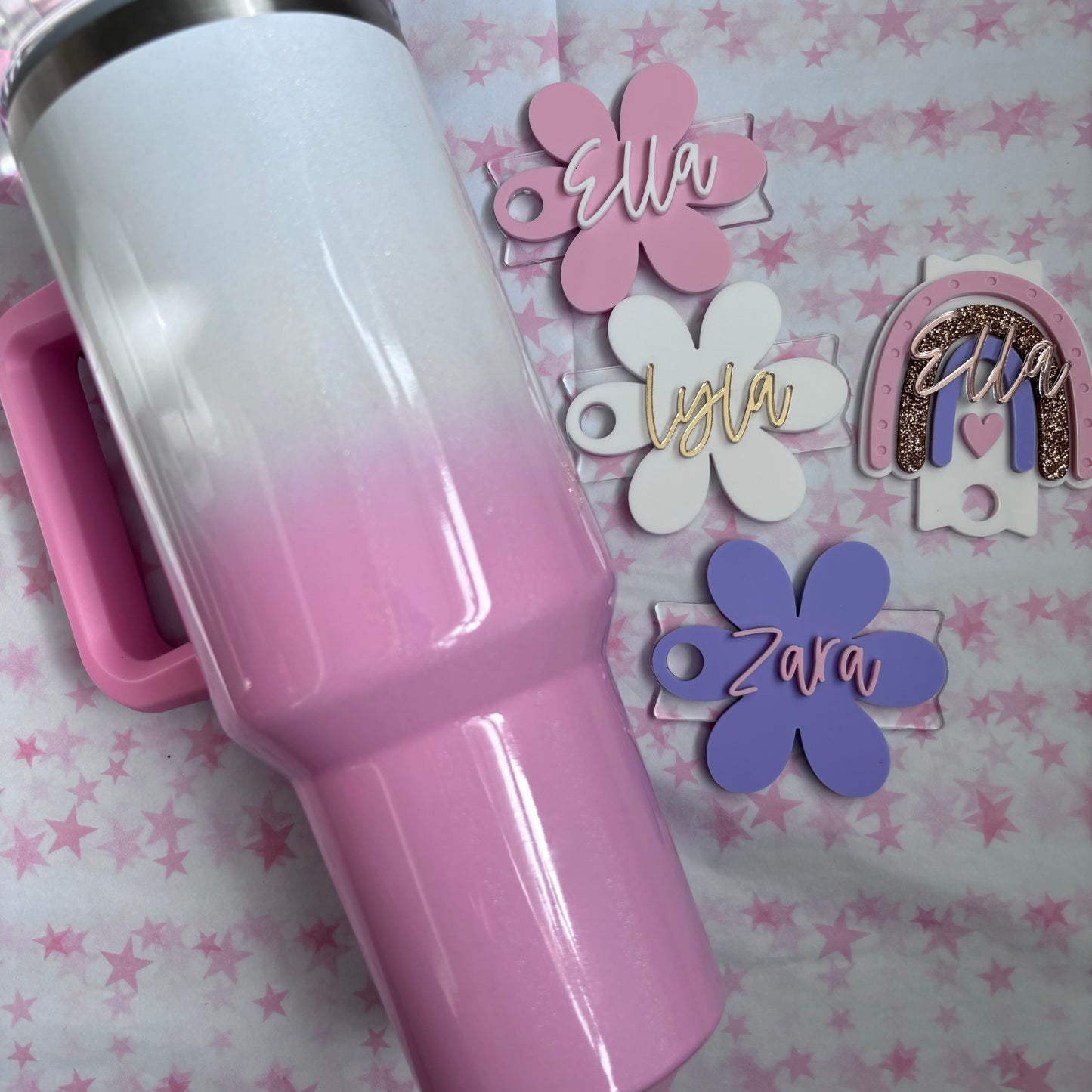 Personalised Cold Cup Charm - Rainbow