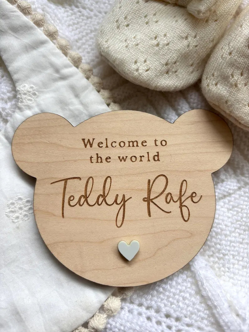 Teddy Name Announcement Plaque