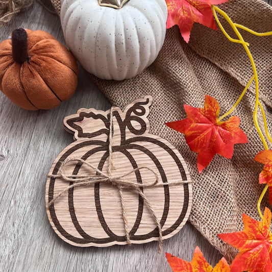 Wooden Pumpkin Coasters