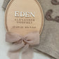 Personalised Wooden Birth Announcement Plaque with Chiffon Ribbon