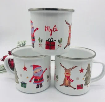 Personalised Santa & Rudolf Mug & Treat Bag