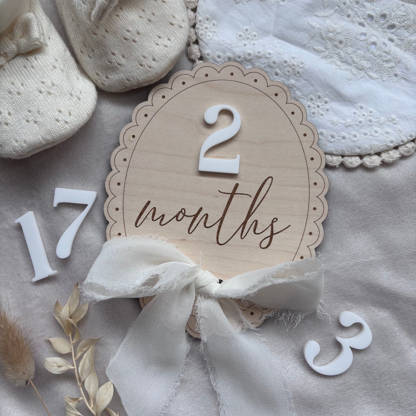 Ribbon Scallop Monthly Milestone Markers Set