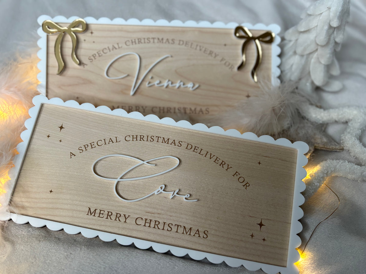Christmas Eve Crate Scallop Plaques