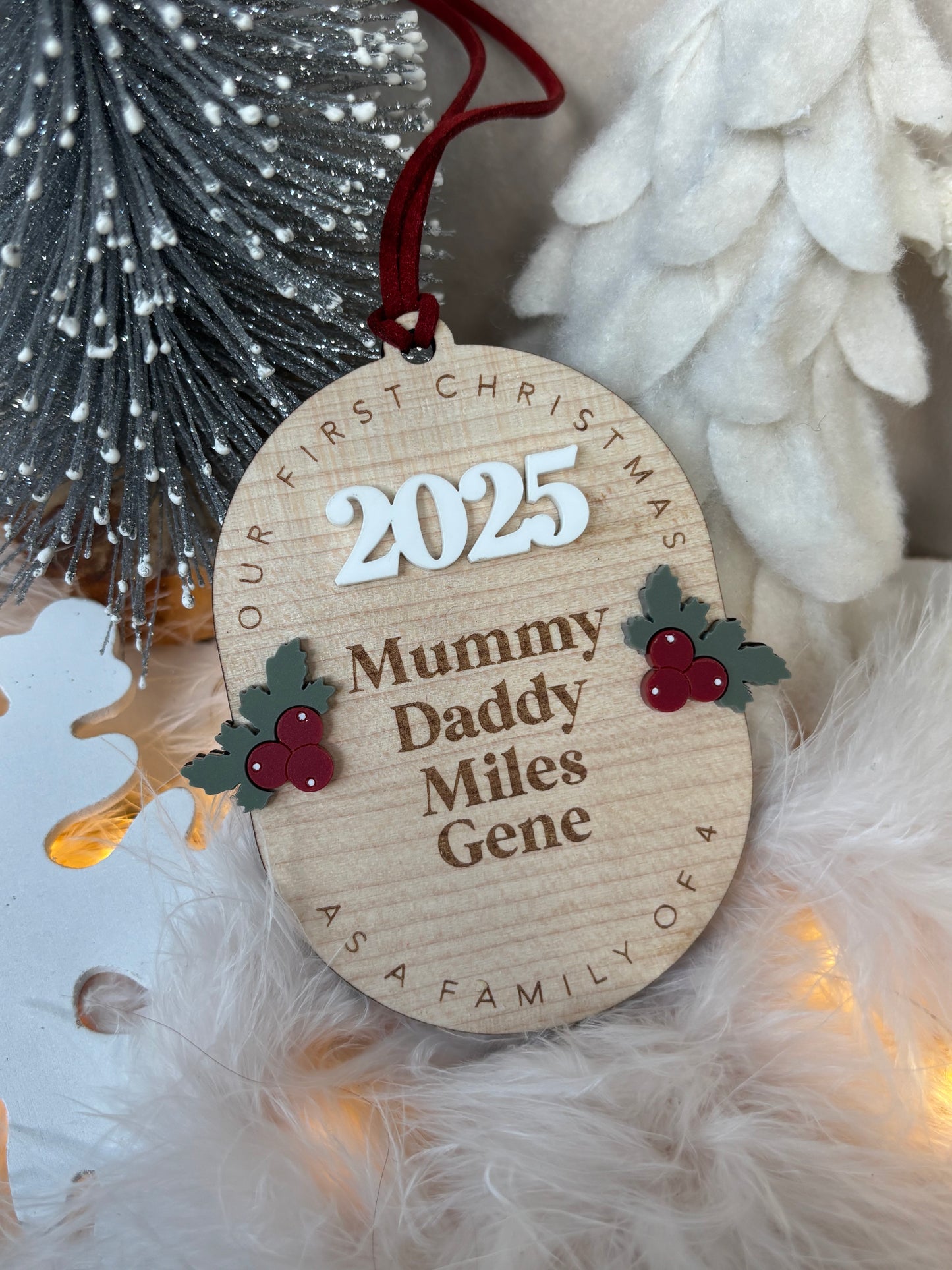 Personalised Family Christmas Keepsake Bauble