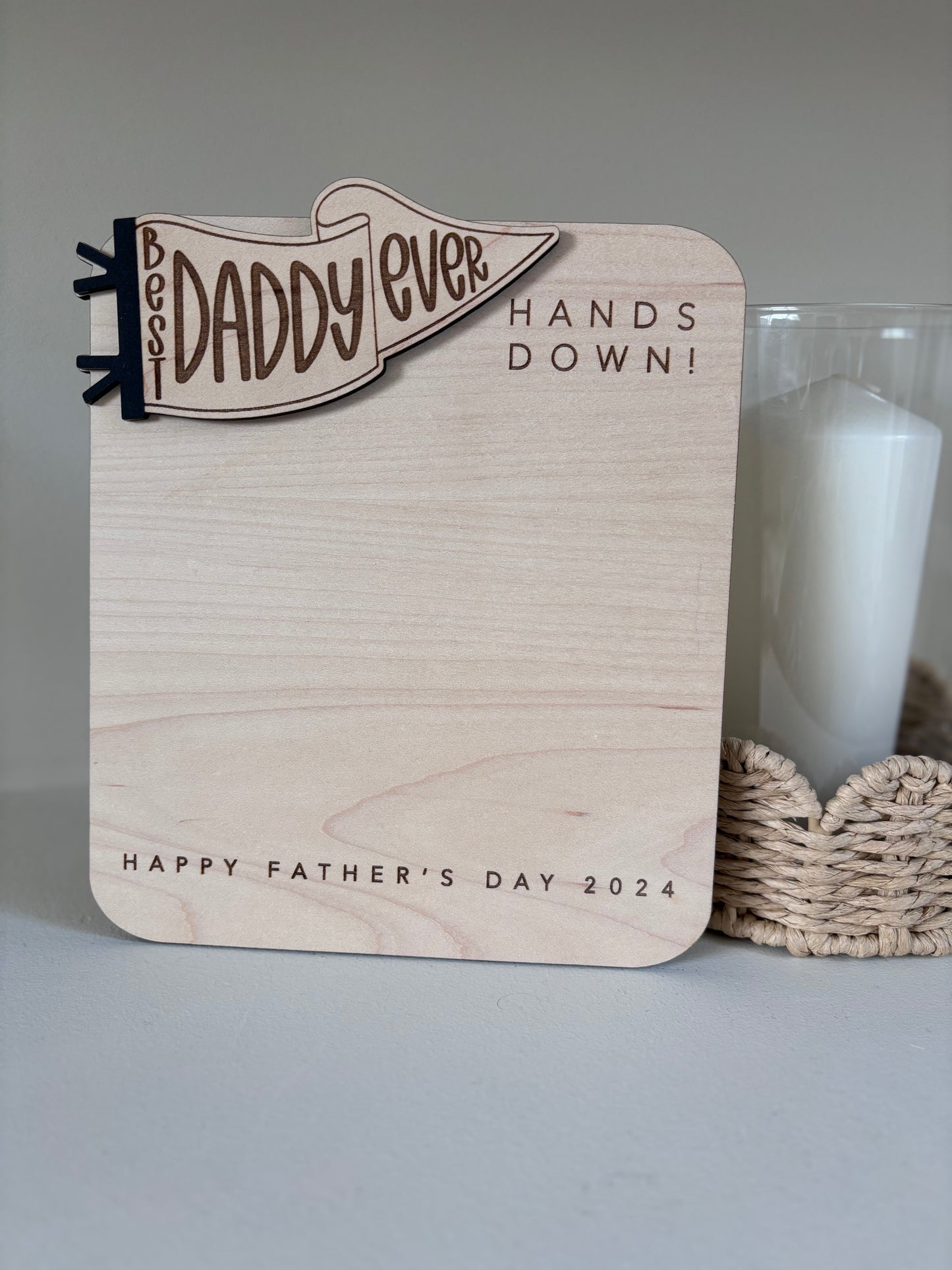 Best Daddy DIY Hand Print Plaque