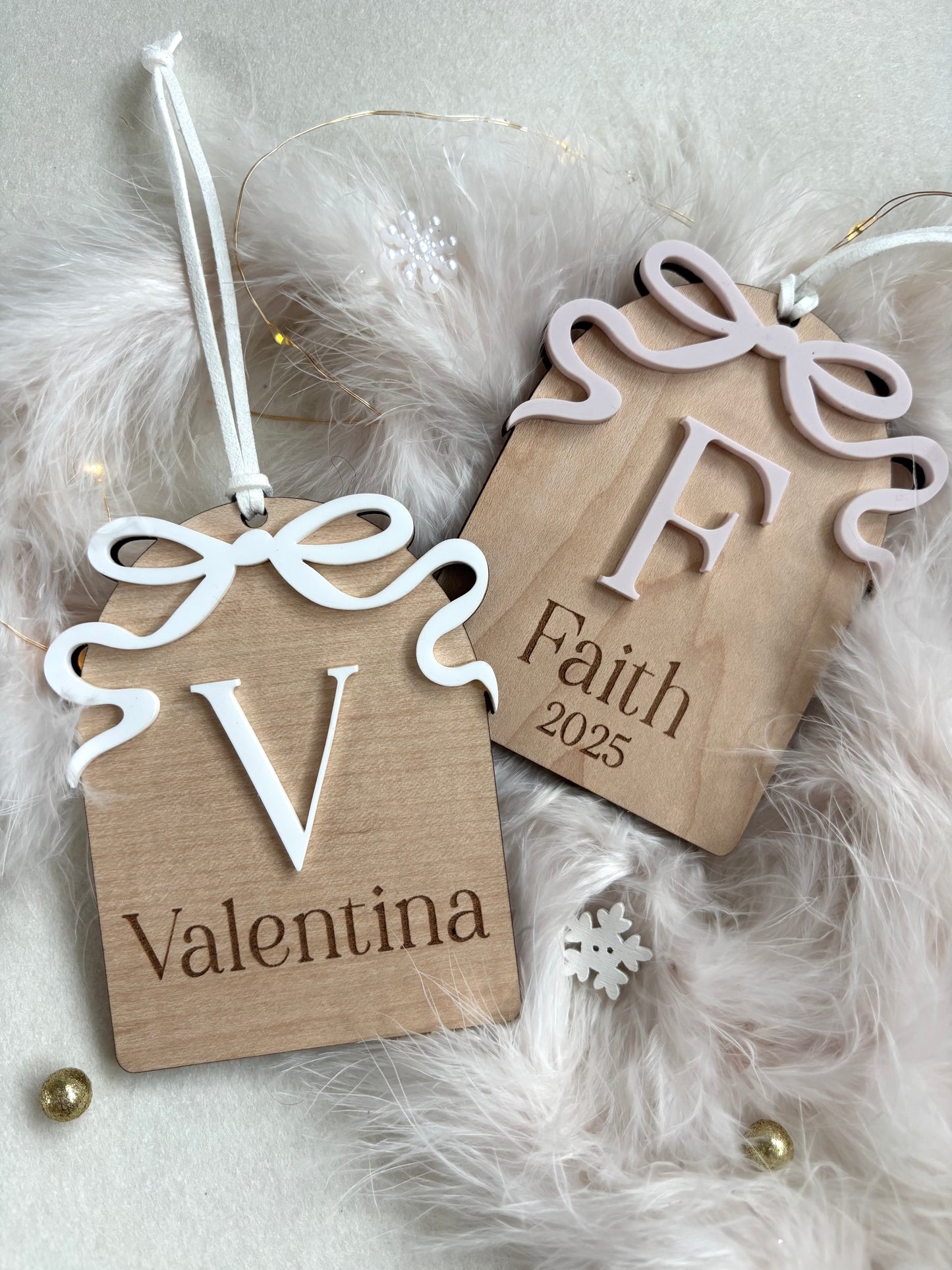 Personalised Bow Initial Bauble