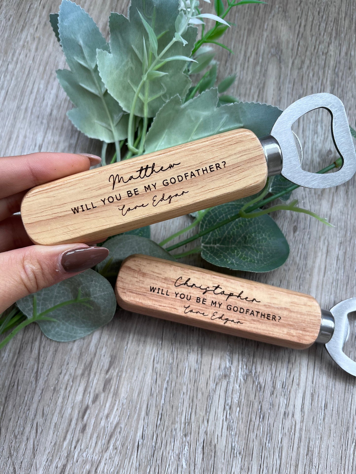 Personalised Godparent Proposal Gift Engraved  Bottle opener