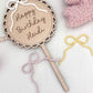 Personalised Wooden Cake Topper - Bow
