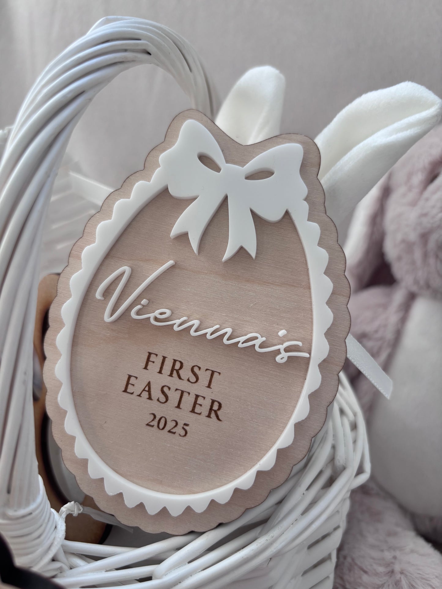 Personalised First Easter Scallop Plaque