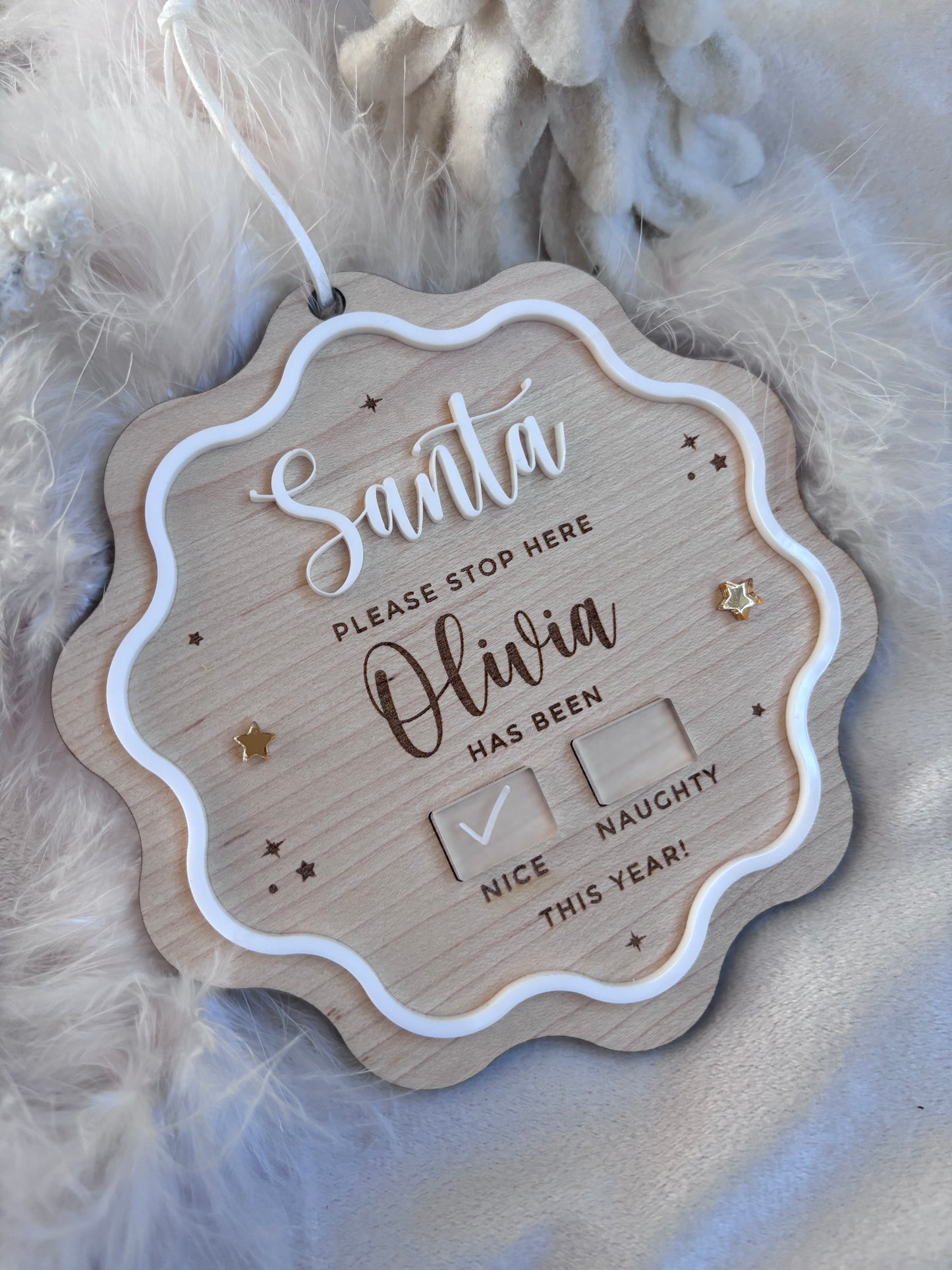 Santa Stop Here Personalised Plaque