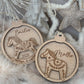 Personalised Rocking Horse, Gingerbread Bauble : Wooden Snowglobe Tree Ornament