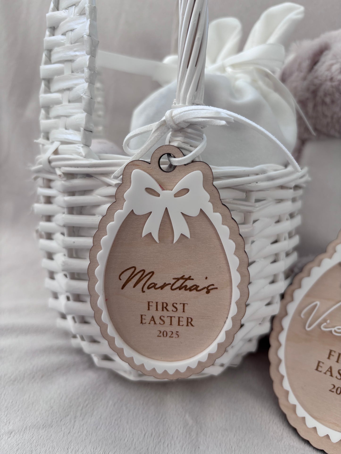 Personalised Easter Bow Basket Tag