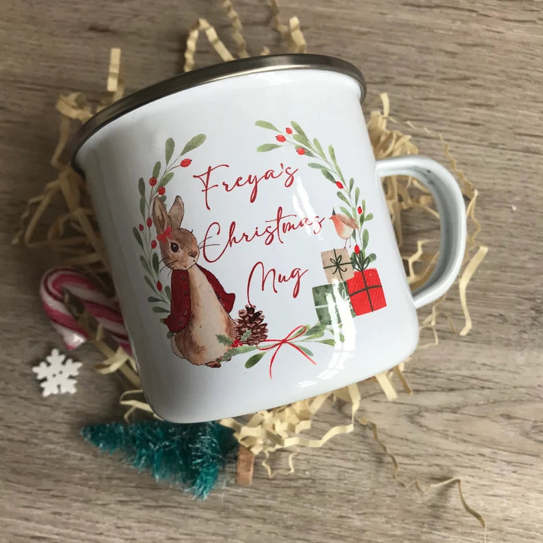 Personalised Festive Bunny Mug & Treat Bag