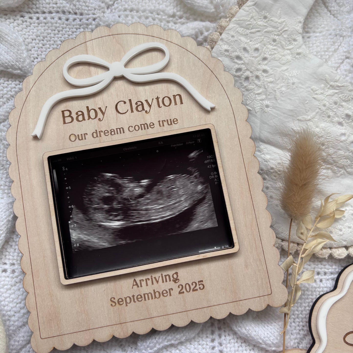 Personalised Pregancy Announcement Scan Holder Frame