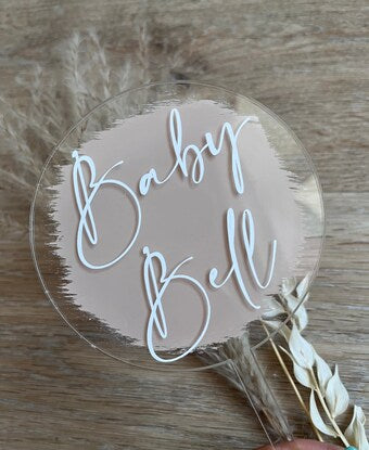 Personalised Baby Shower Swatch Acrylic Cake Topper