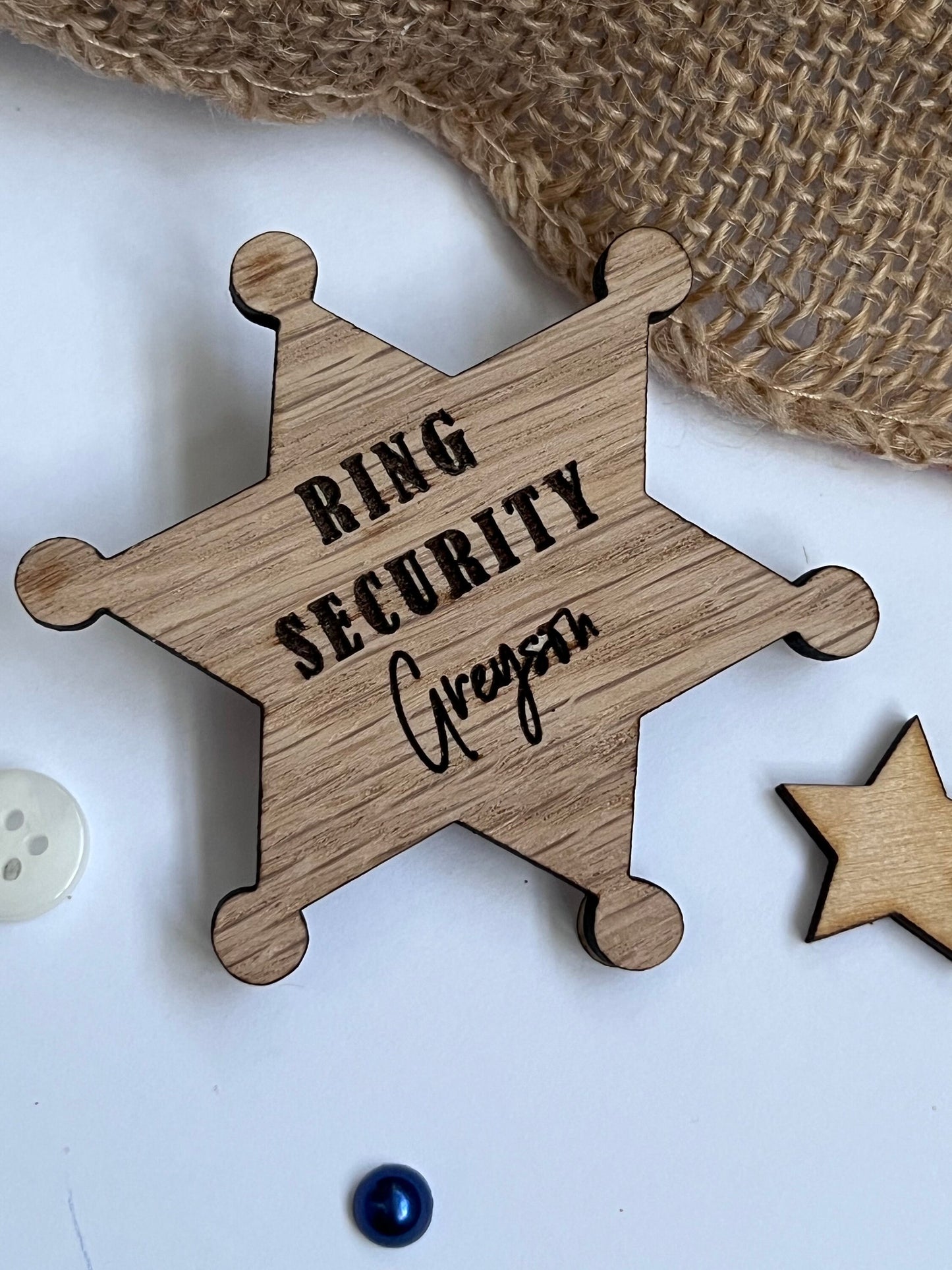 Personalised Ring Security Wedding Badge