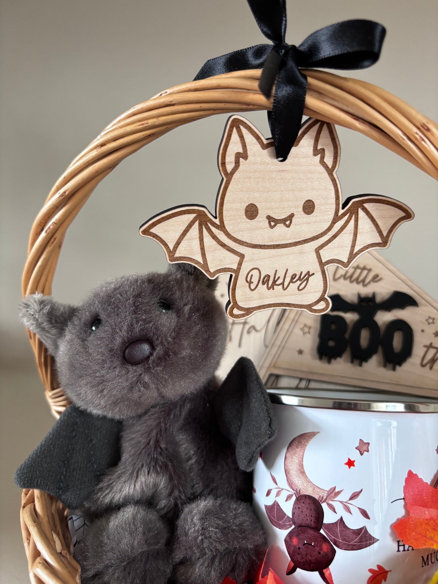 Personalised Bat Halloween Tag