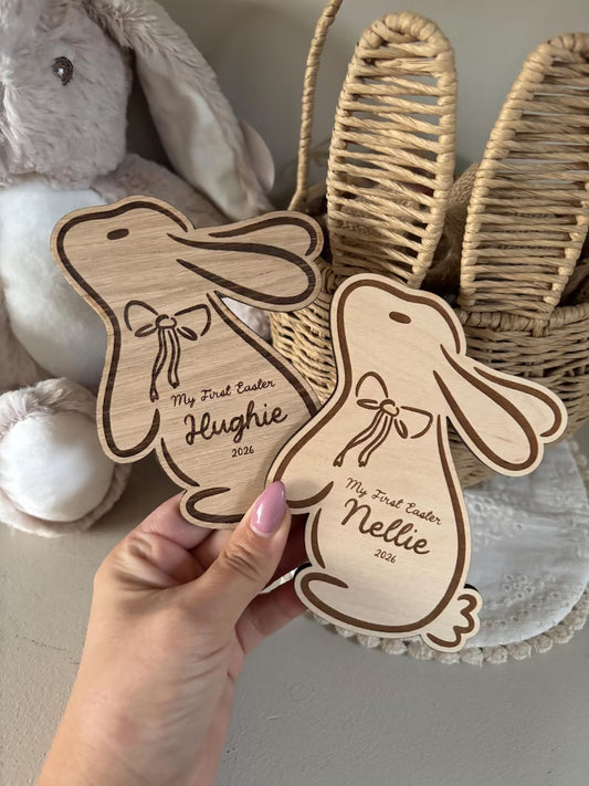 My First Easter Wooden Bunny Plaque
