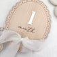 Scallop Wooden Monthly Milestone Markers Set with Chiffon Bow- Baby Gift