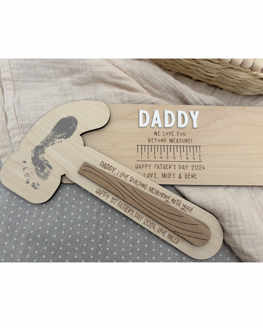 Father’s Day Footprint Hammer Plaque