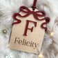 Personalised Bow Initial Bauble
