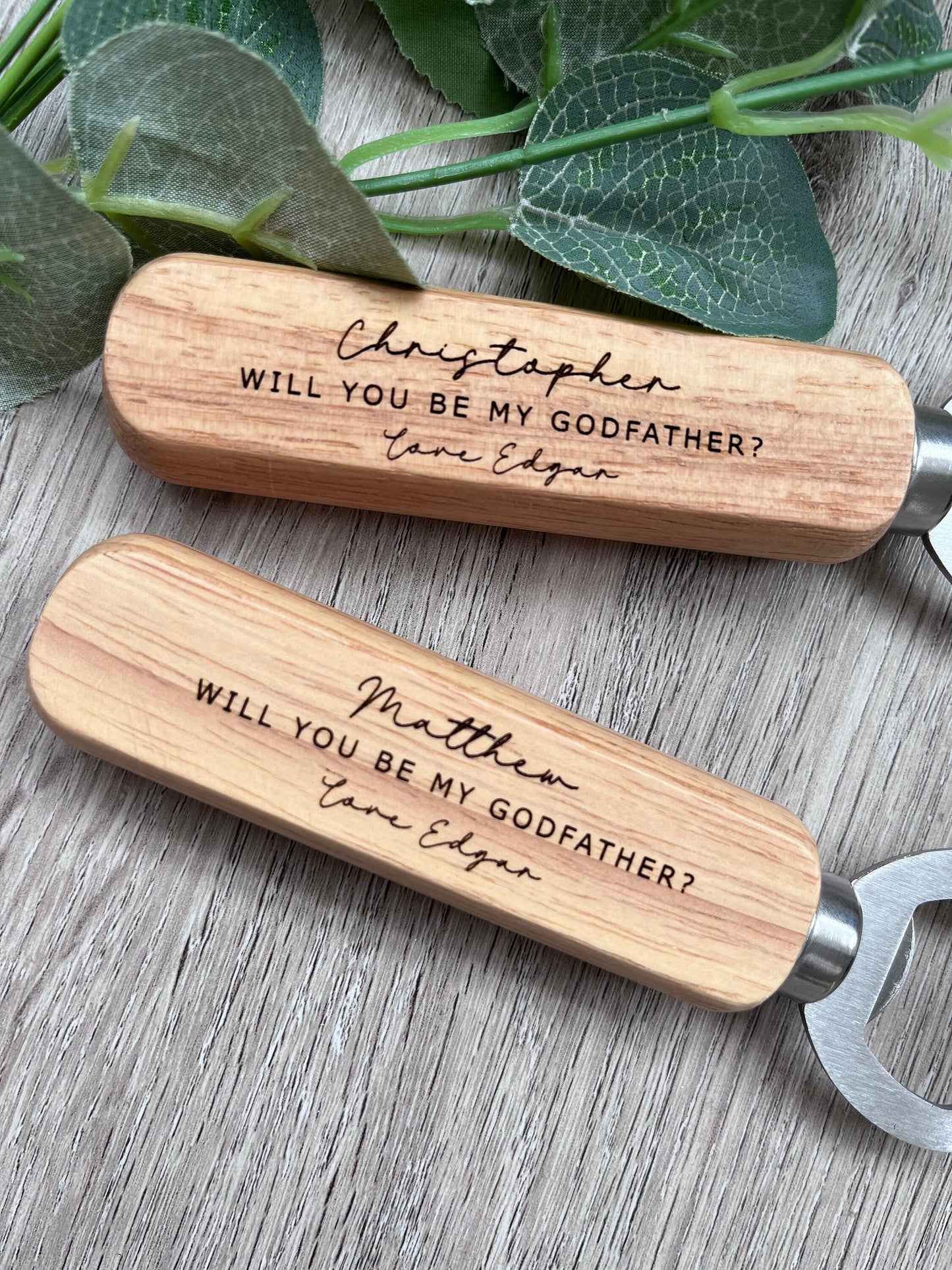 Personalised Godparent Proposal Gift Engraved  Bottle opener