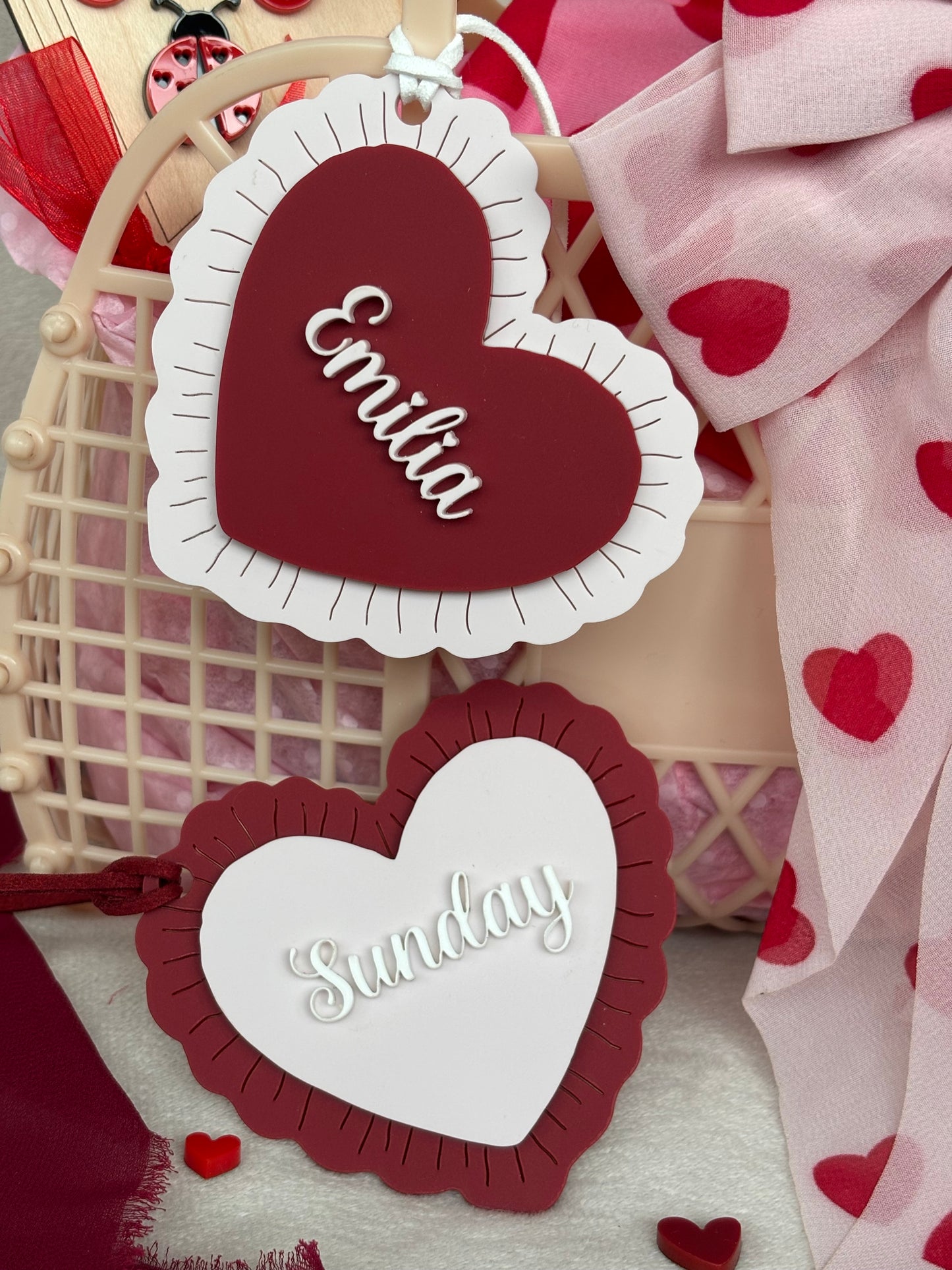 Ruffle Heart Tags