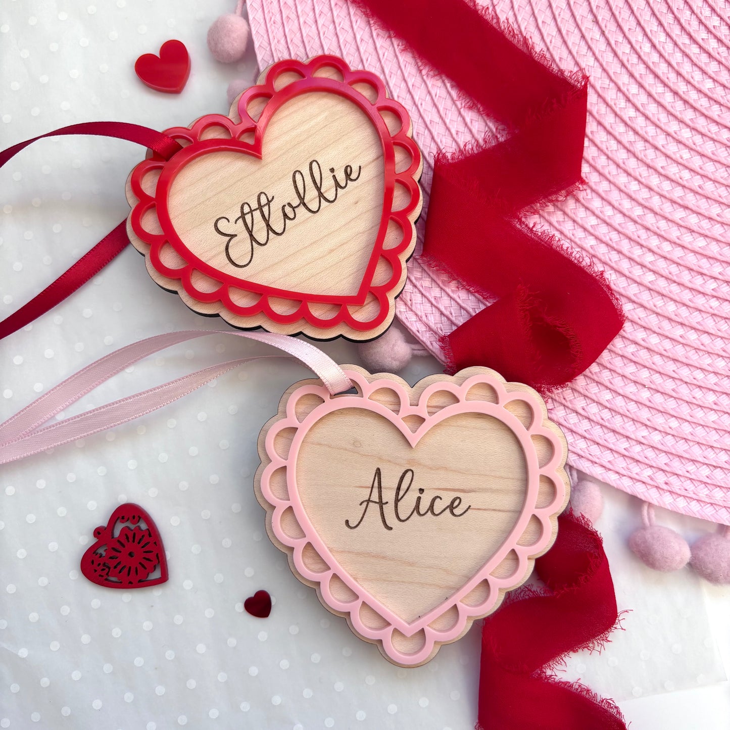 Valentines Scallop Heart Tag