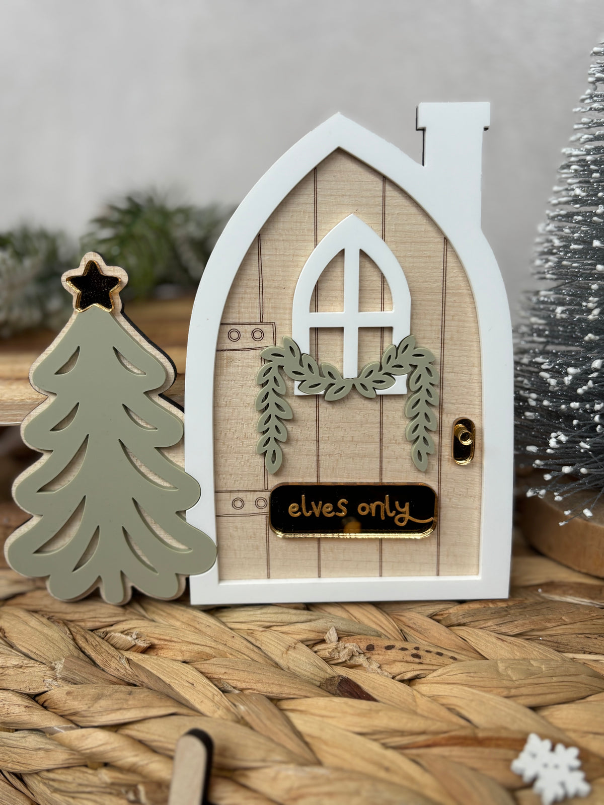 Personalised Magic Elf Door Christmas Shelf Sitter