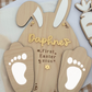 Easter Bunny Footprint Plaque