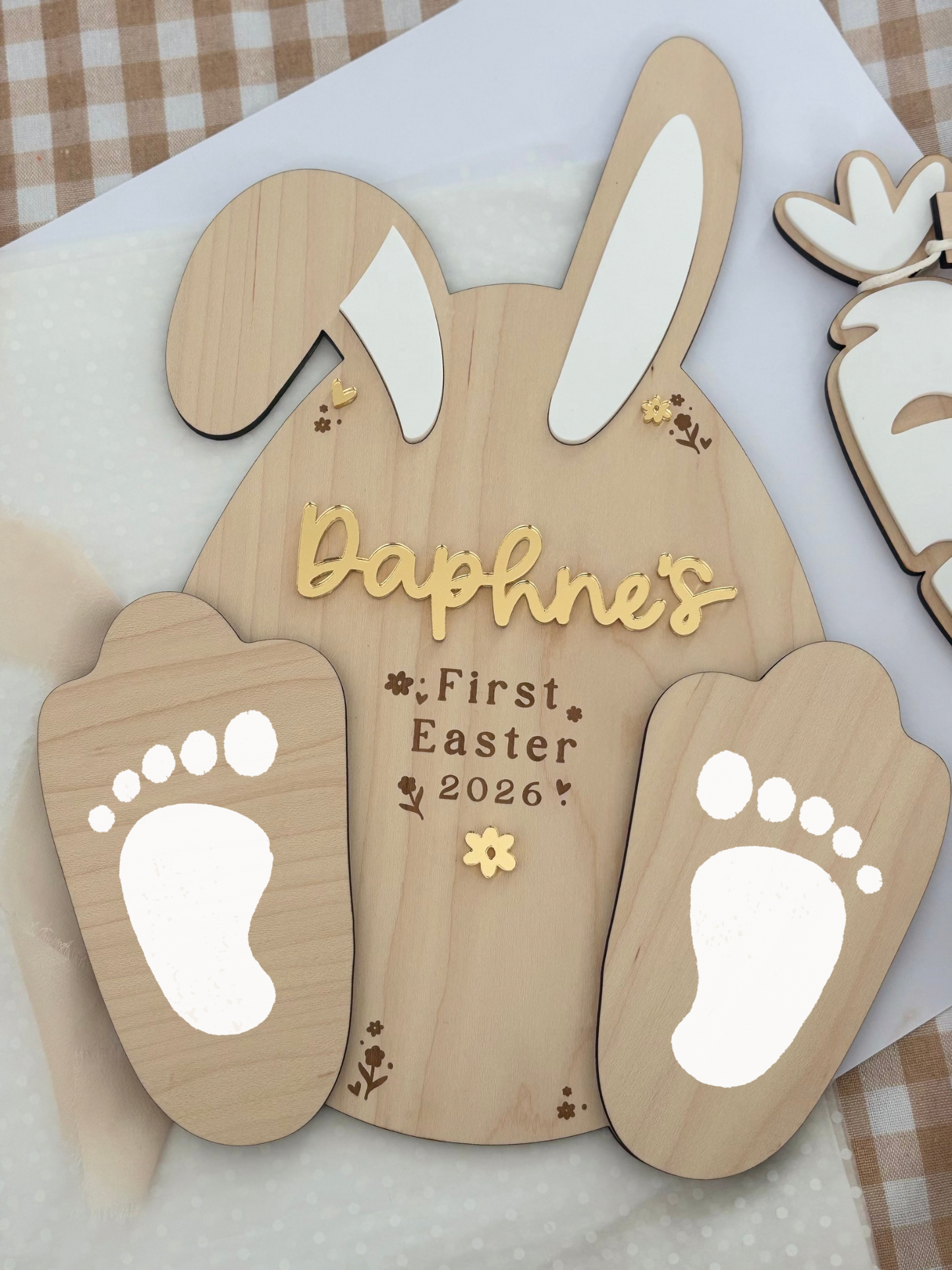 Easter Bunny Footprint Plaque
