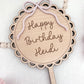 Personalised Wooden Cake Topper - Bow