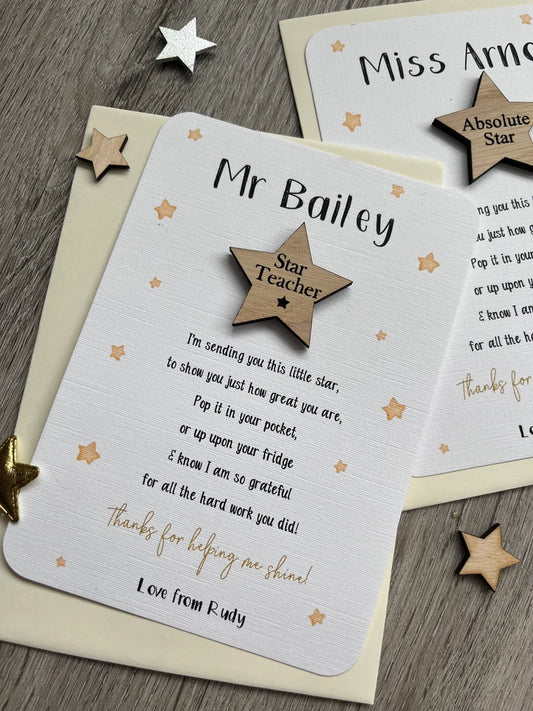 Star Thank you Teacher Cards