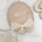 Hello World Wooden Birth Announcement Plaque